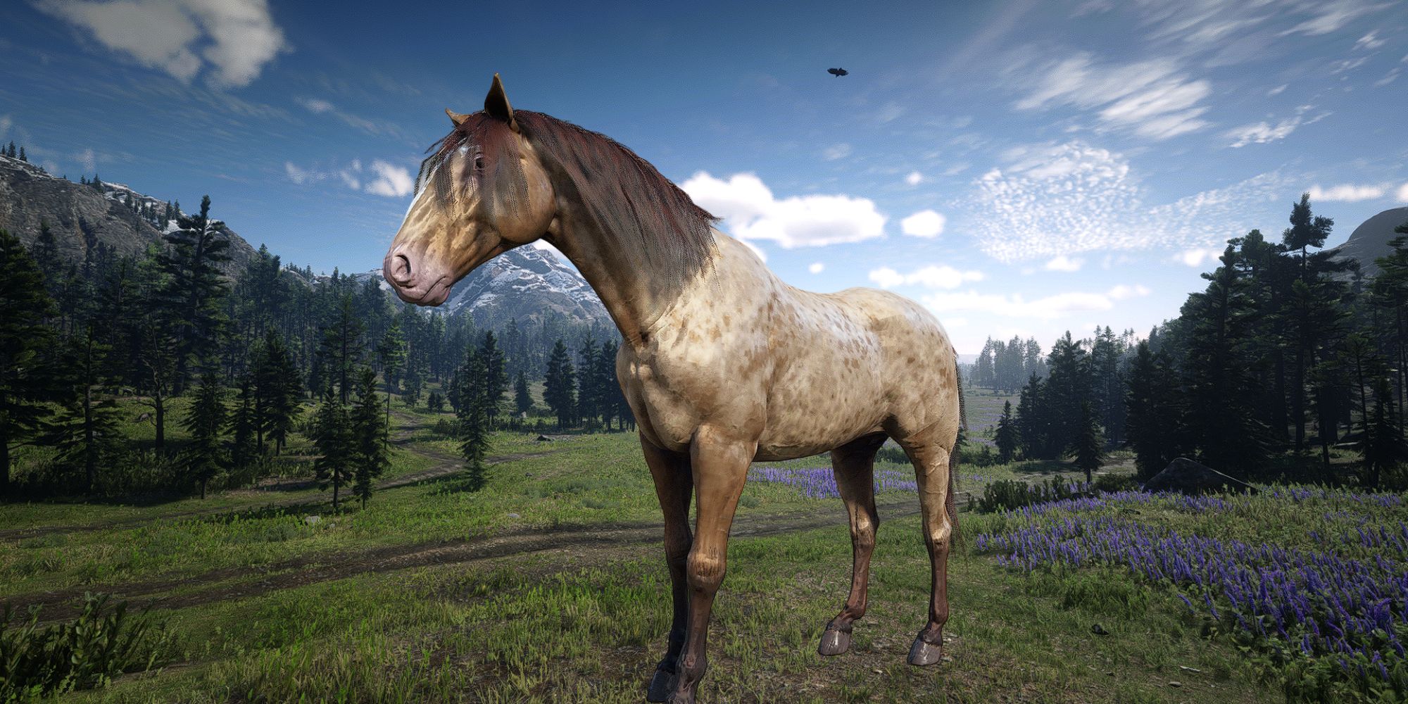 A Missouri Fox Trotter Horse (Amber Champagne coat) from Red Dead Redemption 2