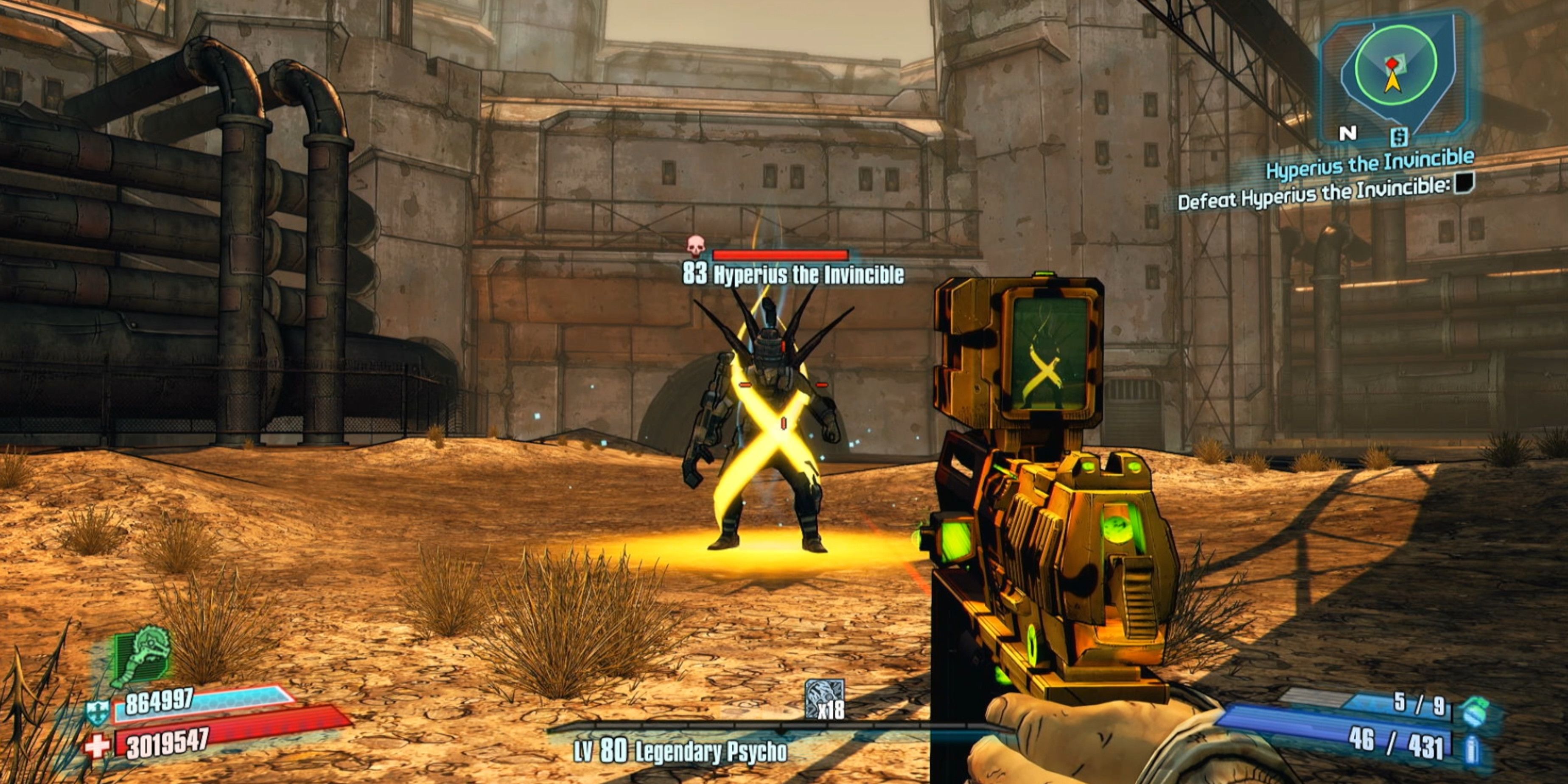 Borderlands 2 Hyperius The Invincible entering boss fight