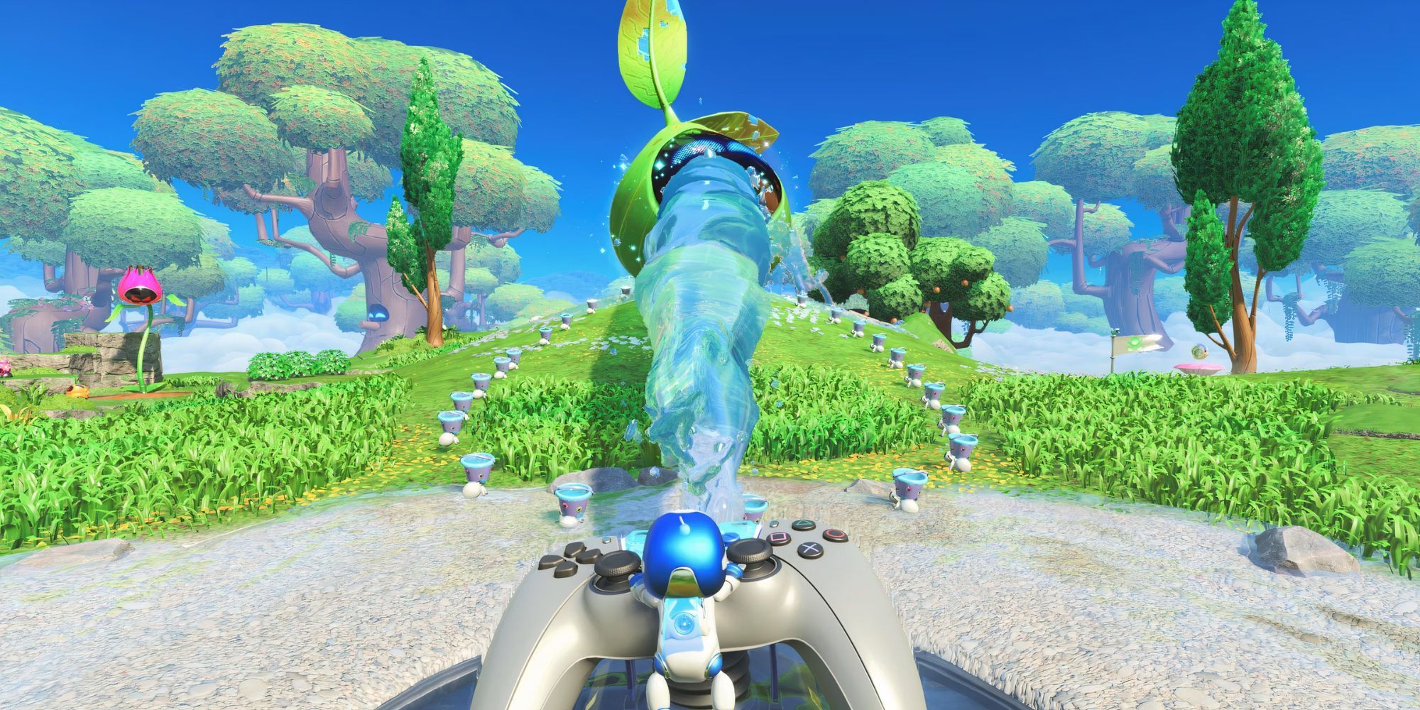 Watering Papa Tree in Trunk of Funk Astro Bot