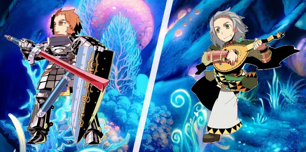 A Troubadour and a Protector in Etrian Odyssey.