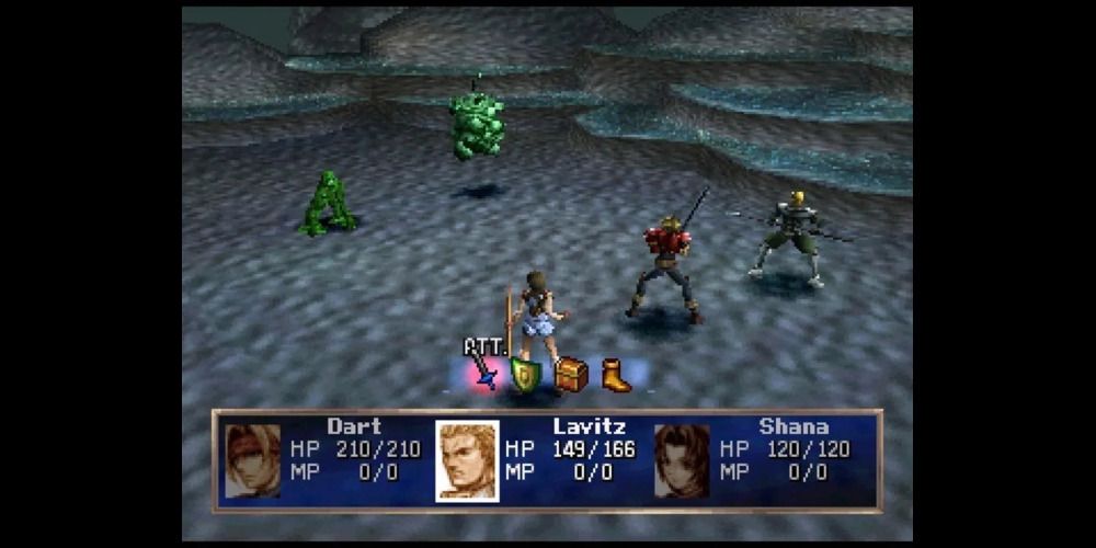 Dart, Lacvitz and Shana fight in Legend of Dragoon