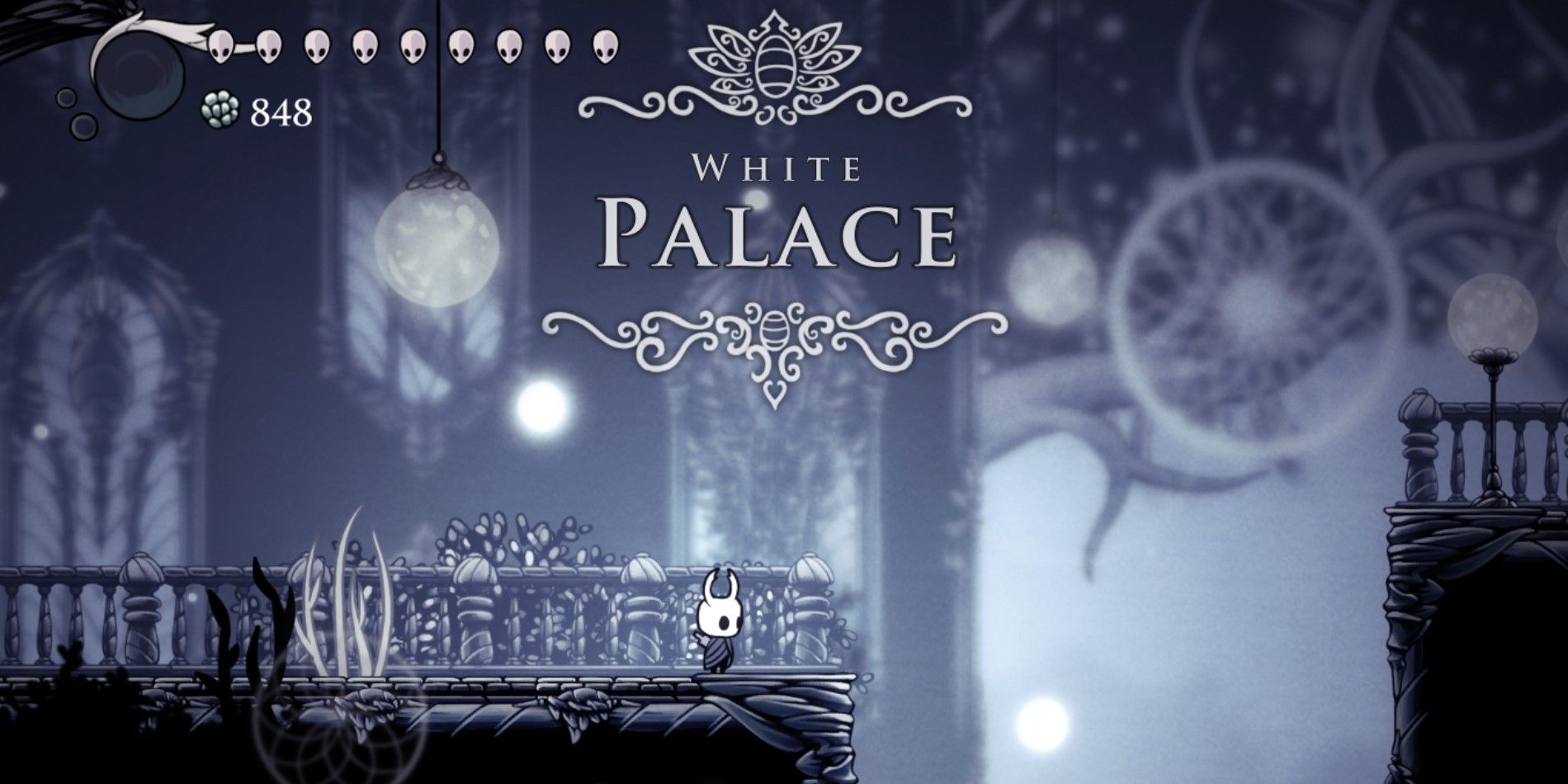 The Knight in Hollow Knight in the beginning section of the White Palace