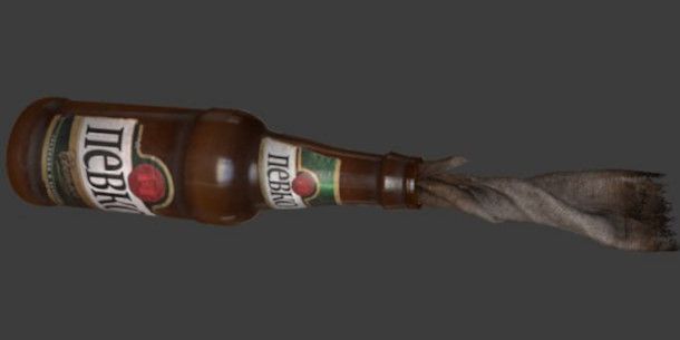 A Molotov Cocktail made out of a Pevko bottle in Escape From Tarkov Arena