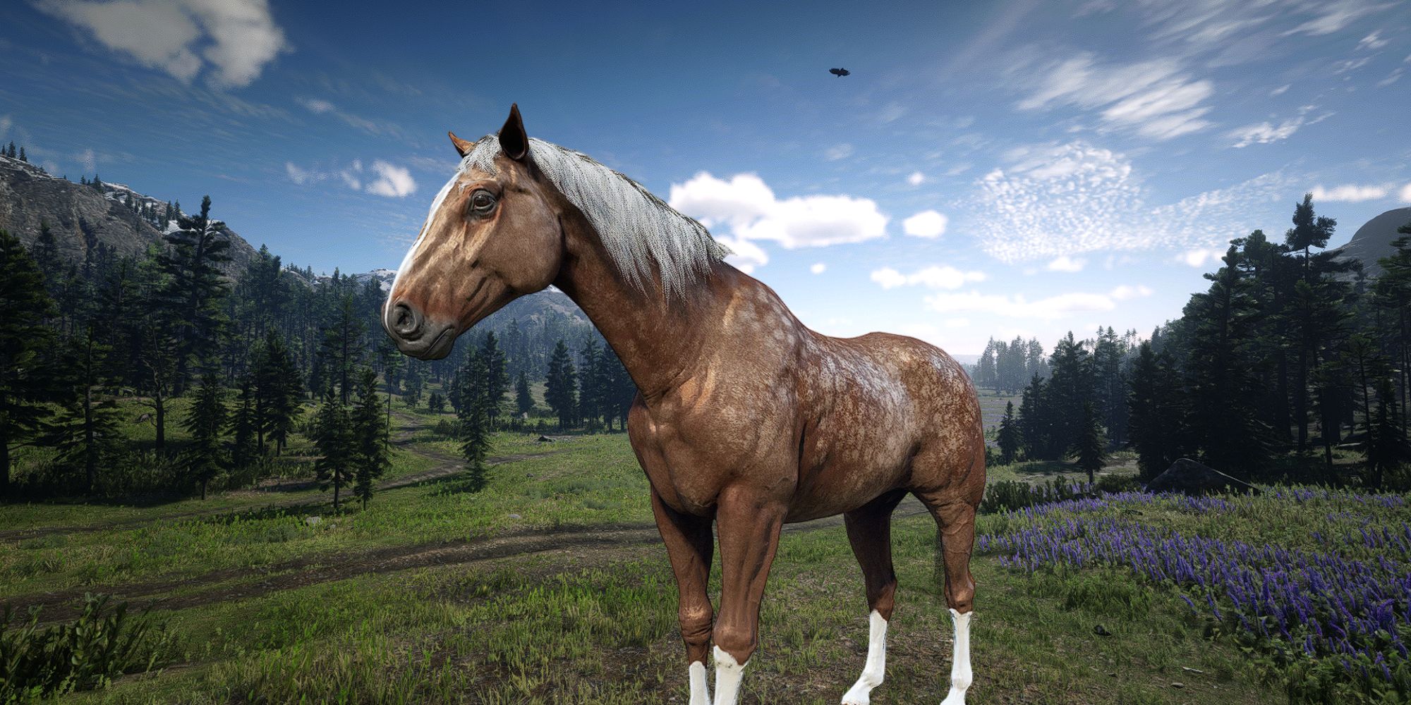 An American Standardbred (Palomino Dapple Coat) Horse from Red Dead Redemption 2