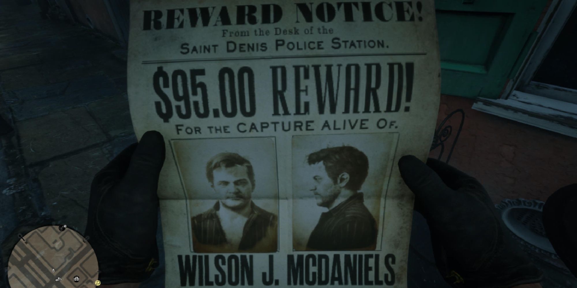 Red Dead Redemption 2 bounty wanted poster for Wilson J. McDaniels.