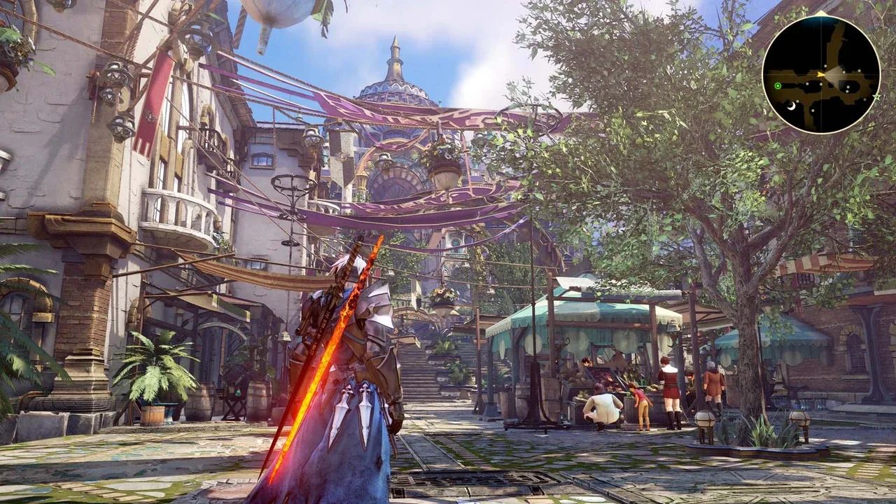 Alphen from Tales of Arise explores a city.