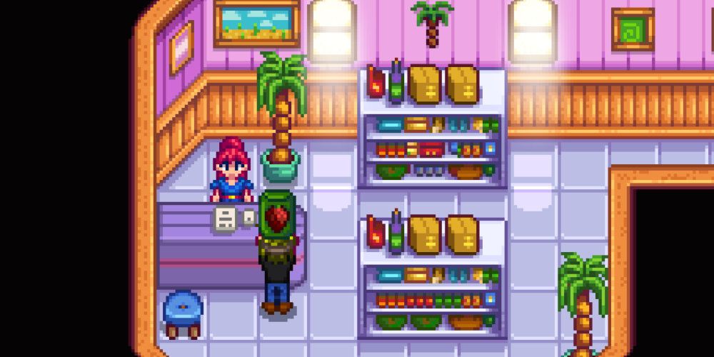 Buying Beet Seeds from Sandy at the Oasis in Stardew Valley.