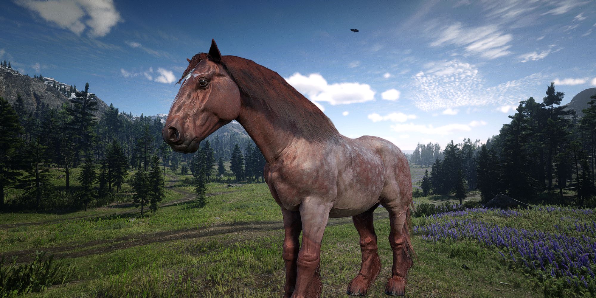 An Ardennes Horse (Strawberry Roan coat) from Red Dead Redemption 2