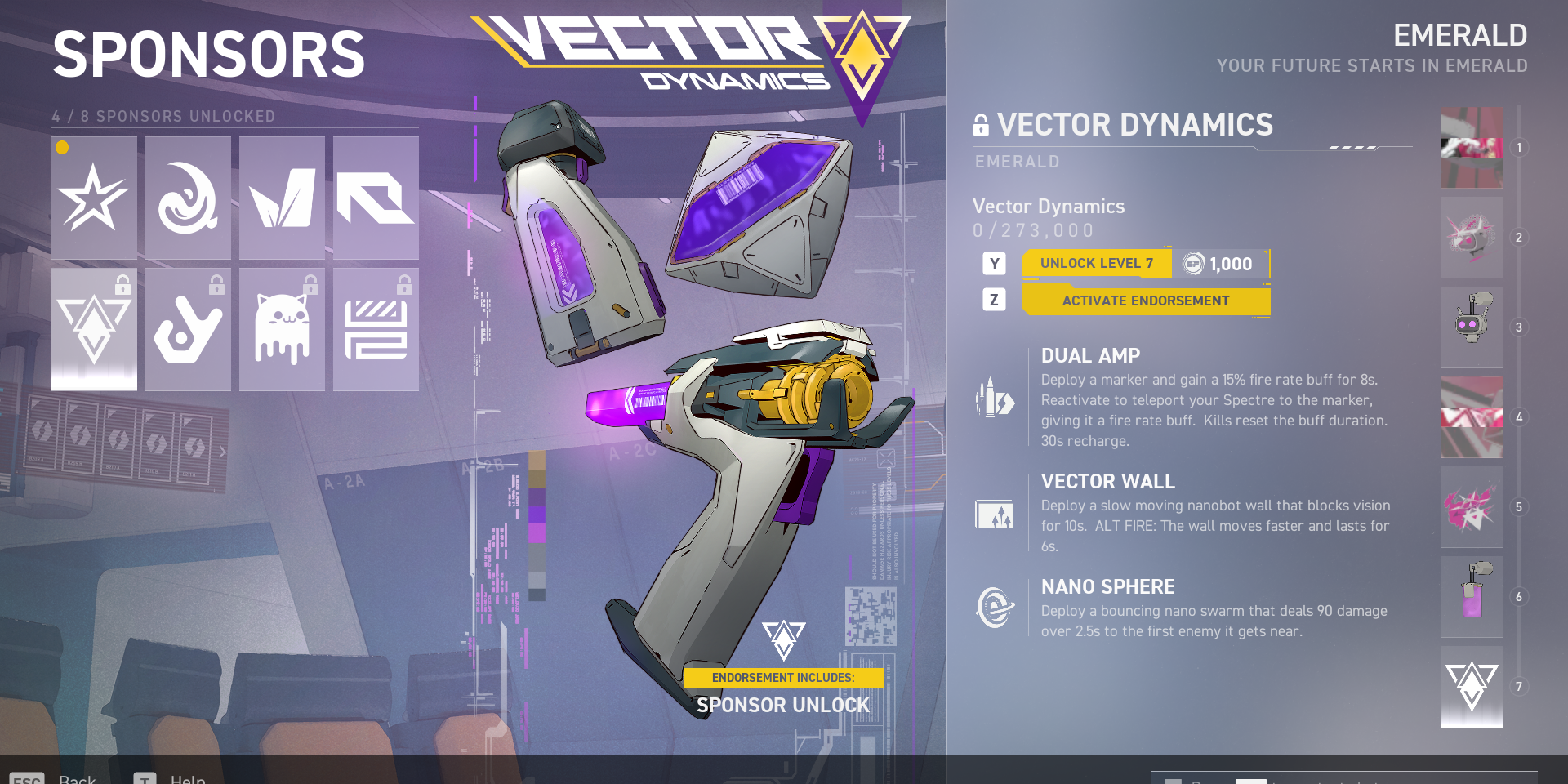 Vector Dynamics on Sponsor Page in Spectre Divide