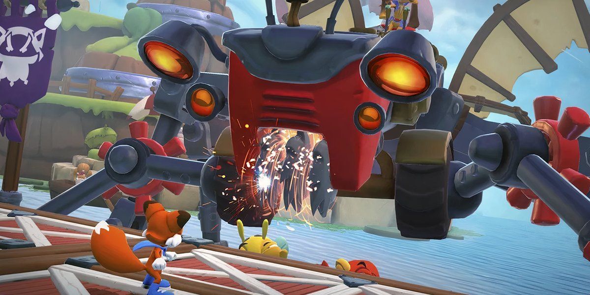  New Super Lucky's Tale Lucky approached by menacing machine