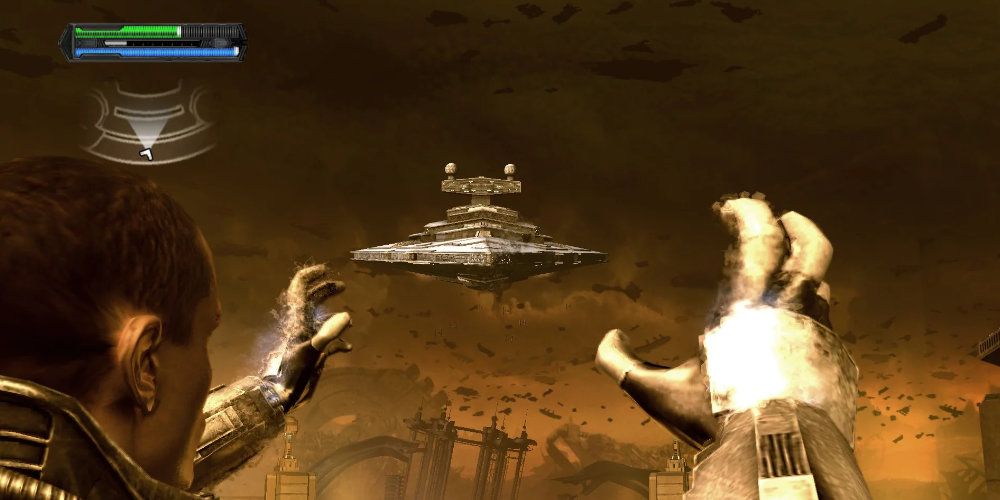 Starkiller pulls down a Star Destroyer in the Force Unleashed.