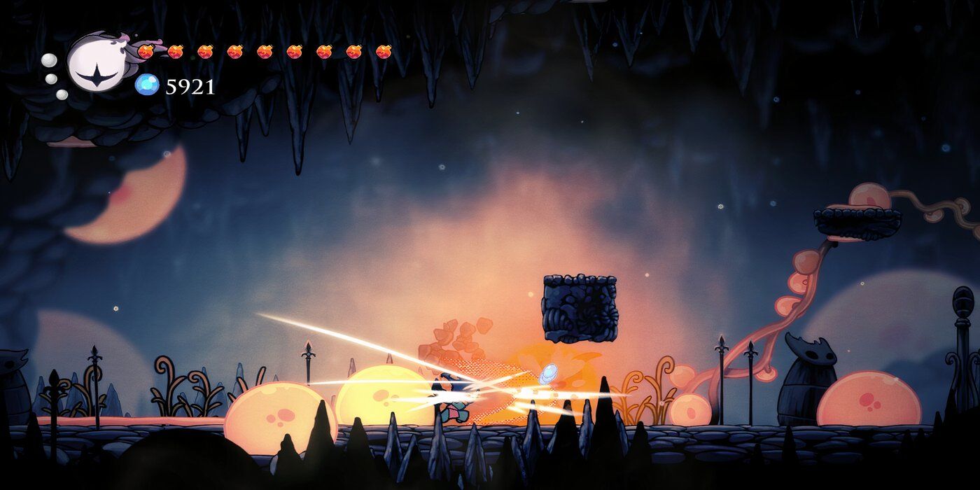 A gameplay image of the Hollow Knight's "Git Gud Patch" mod made by arcade_portal32