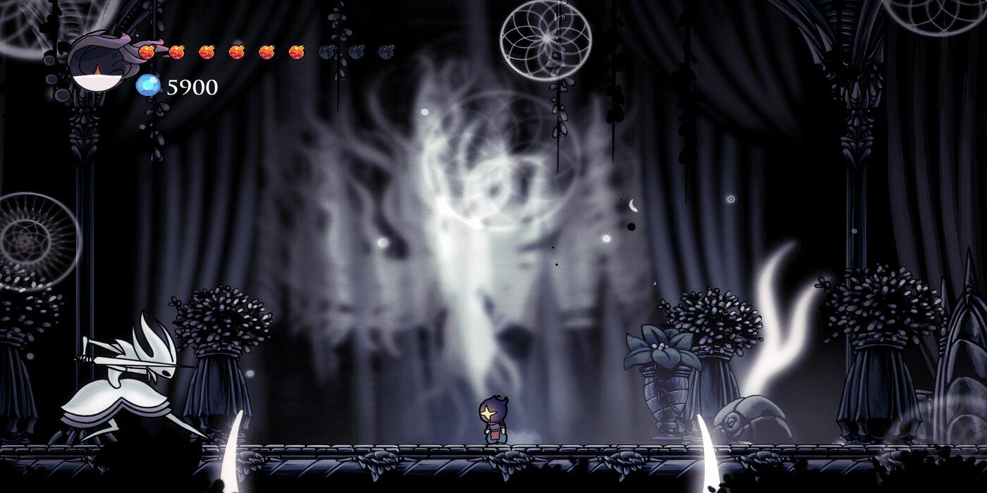 A gameplay image of the Hollow Knight "Pale Court" mod made by Pale Court Team