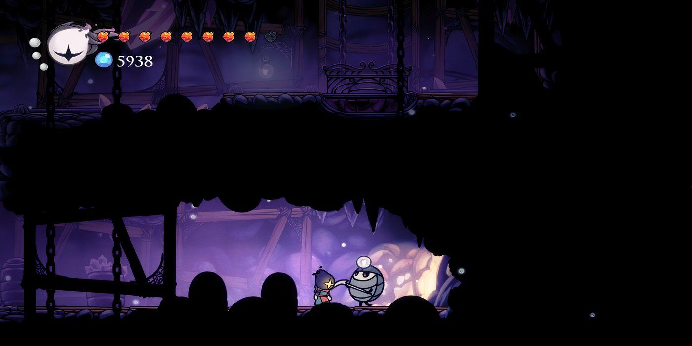 A gameplay image of Hollow Knight "Randomizer" Mod made by homothetyhk