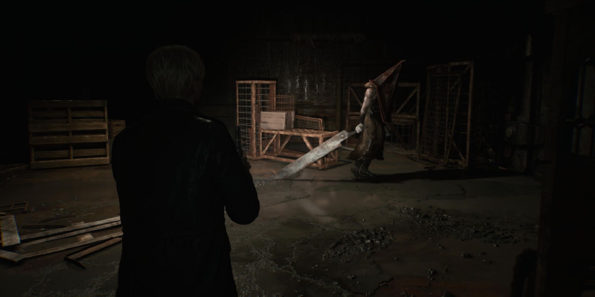 Silent Hill 2 Remake James's first fight with Pyramid Head