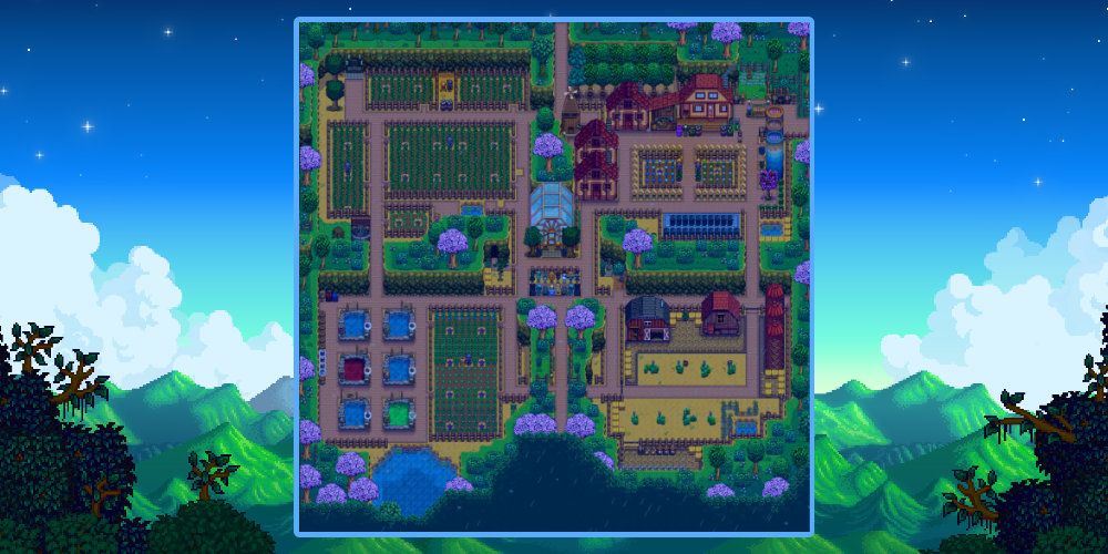 The Four Corners Farm in Stardew Valley.