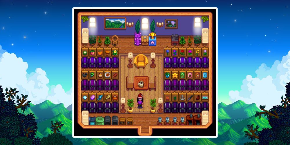 Organizing a storage Shed on the farm in Stardew Valley.