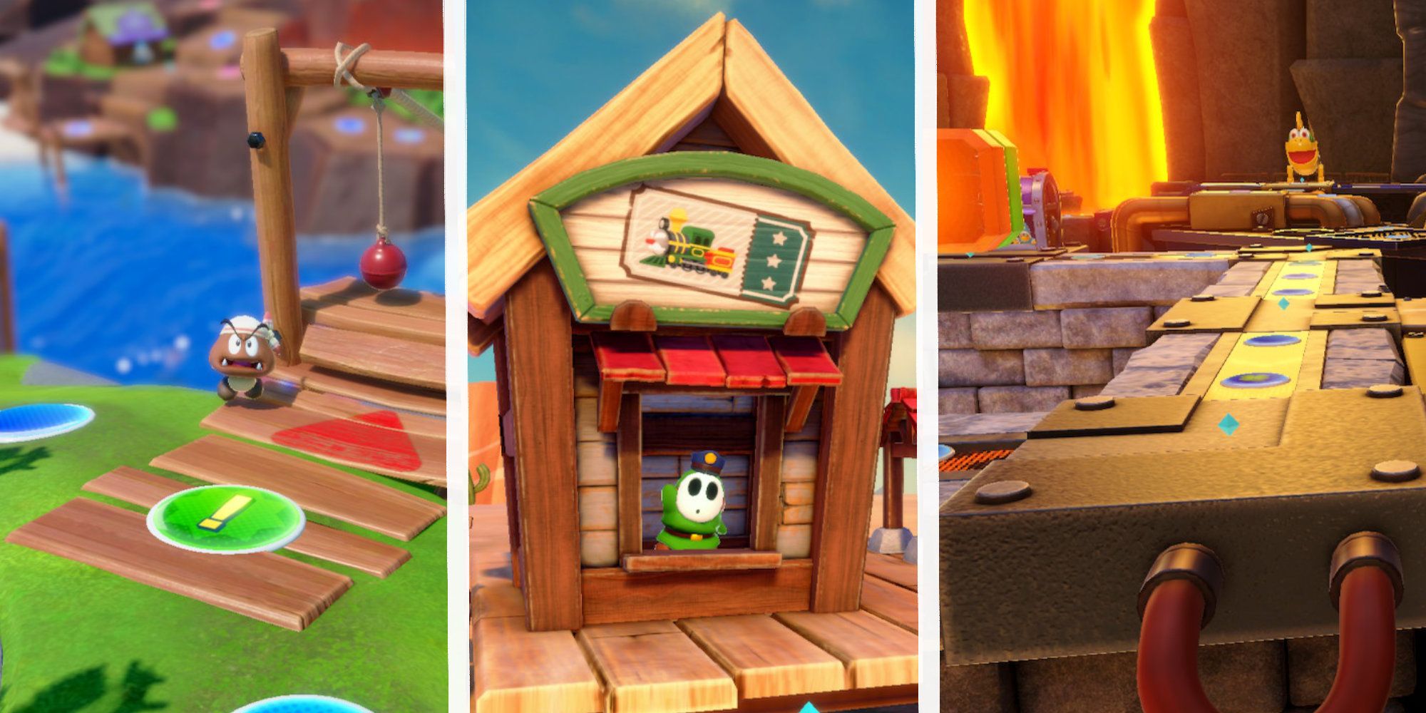 Three great maps from Super Mario Party Jamboree: Goomba Lagoon, Western Land, and King Bowser's Keep.