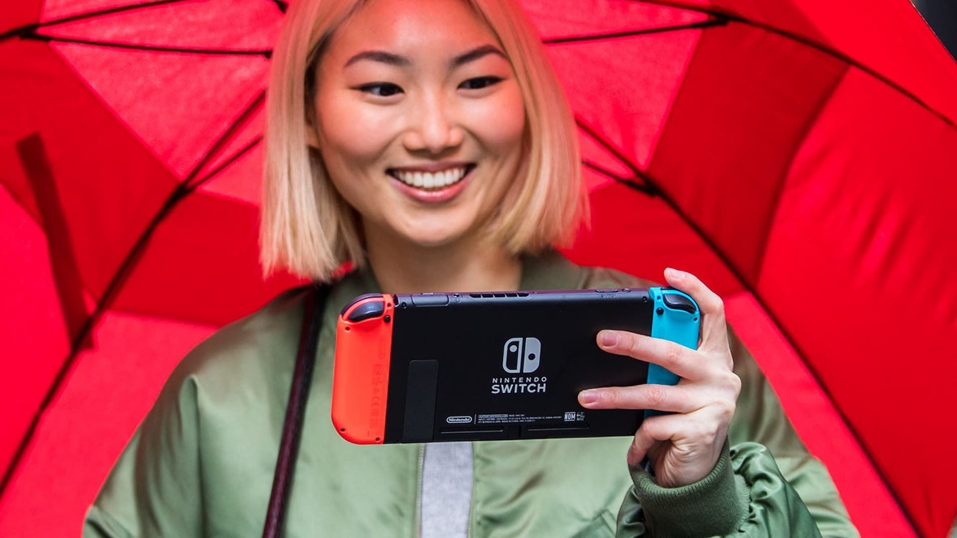 Nintendo Switch being held in portable mode