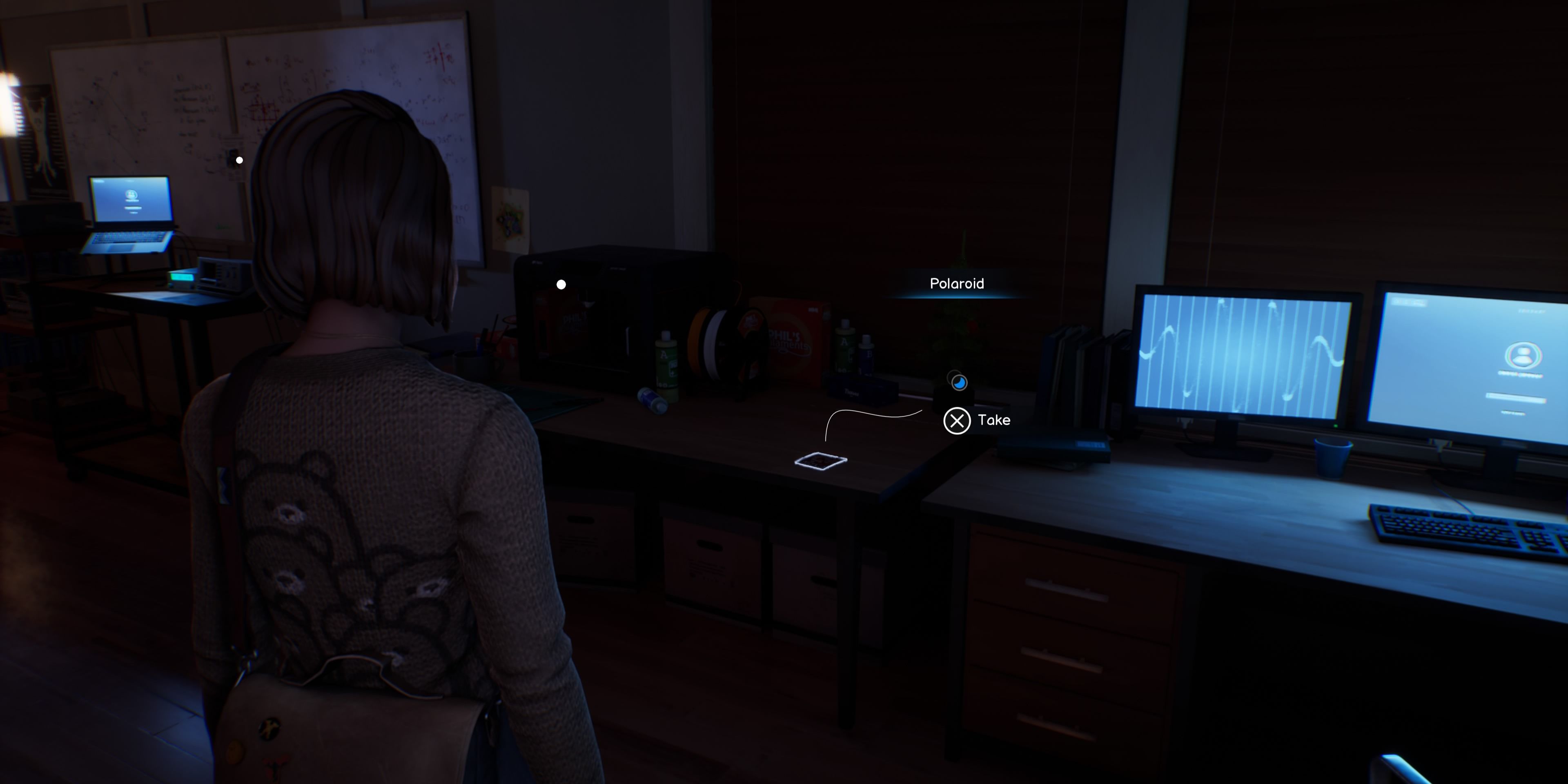 location of the polaroid in moses office