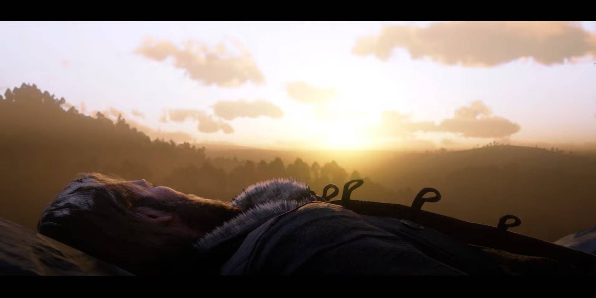 RDR2 Arthur staring into the sunrise