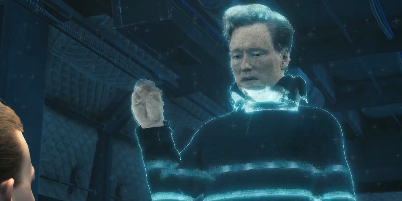 Conan O'Brien's character talks to Sam in Death Stranding