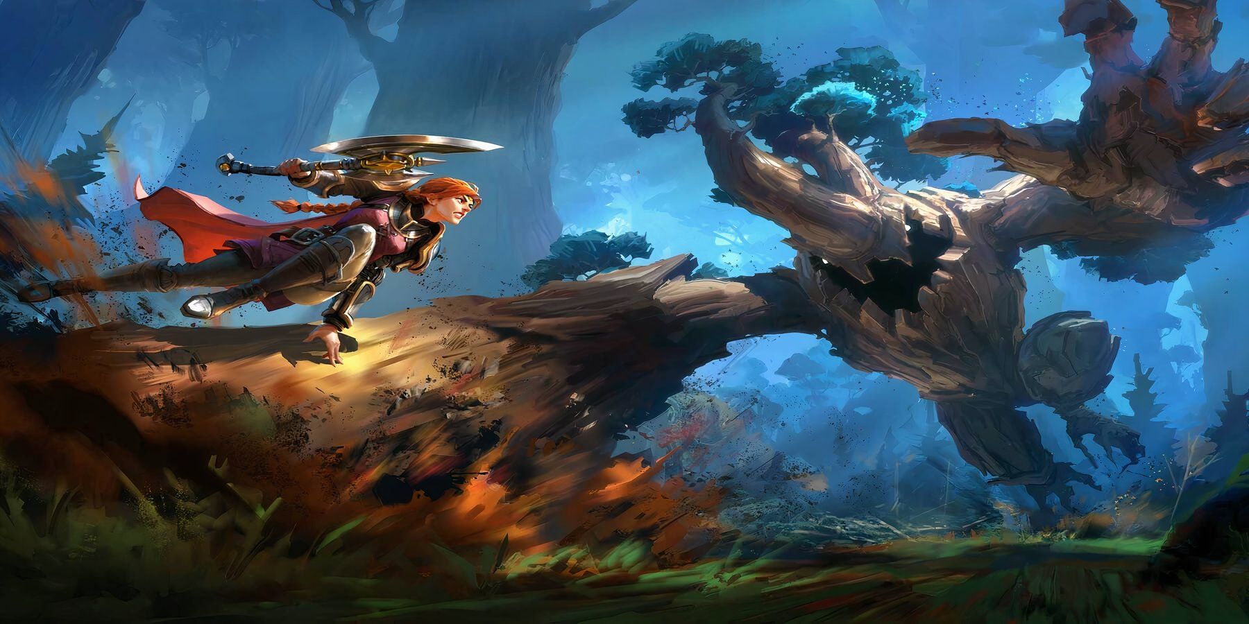 Albion Online Official Poster Hero Running From Tree Monster