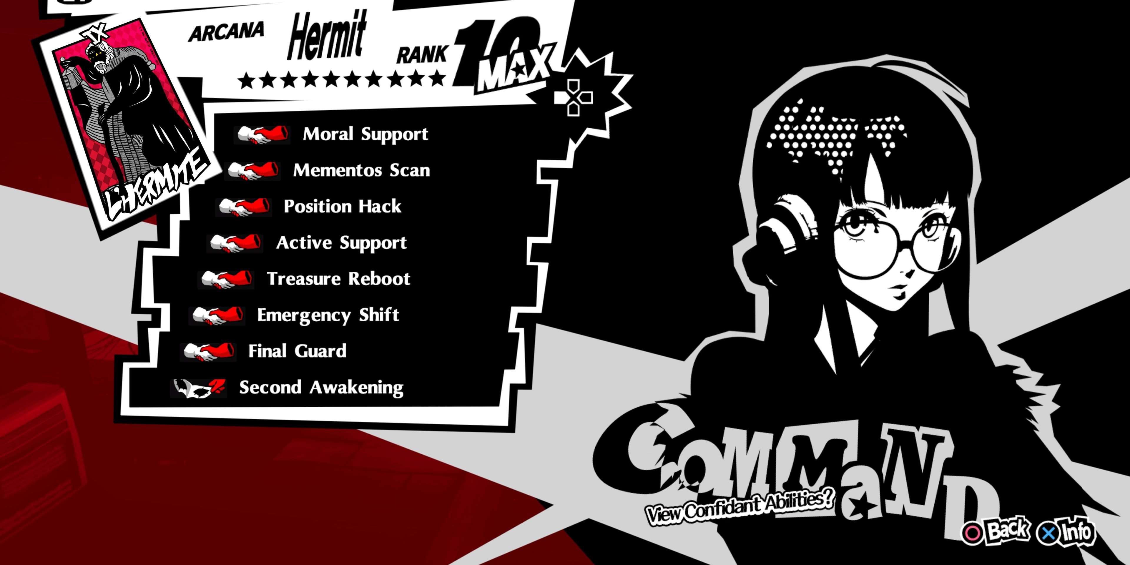 list of confidant abilities for futaba sakura in persona 5 royal