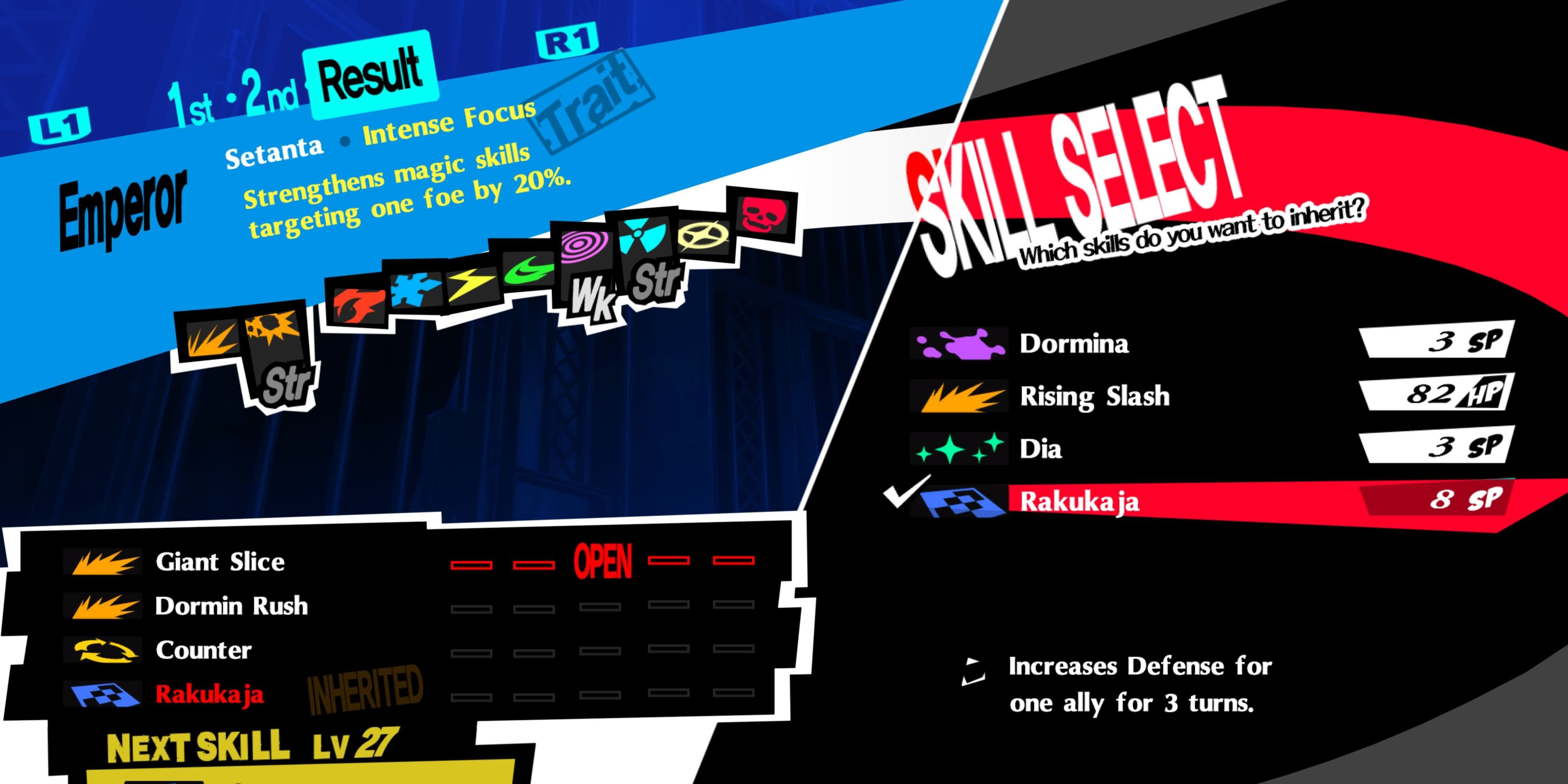 creating a setanta with the rakukaja skill in persona 5 royal