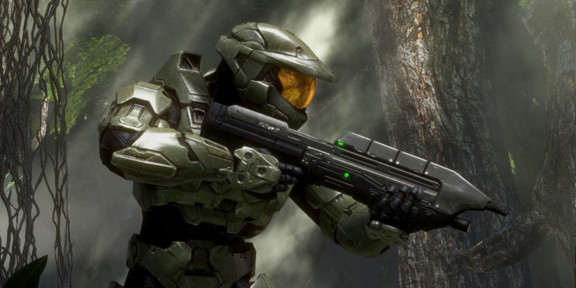 Halo Master Chief aiming a weapon