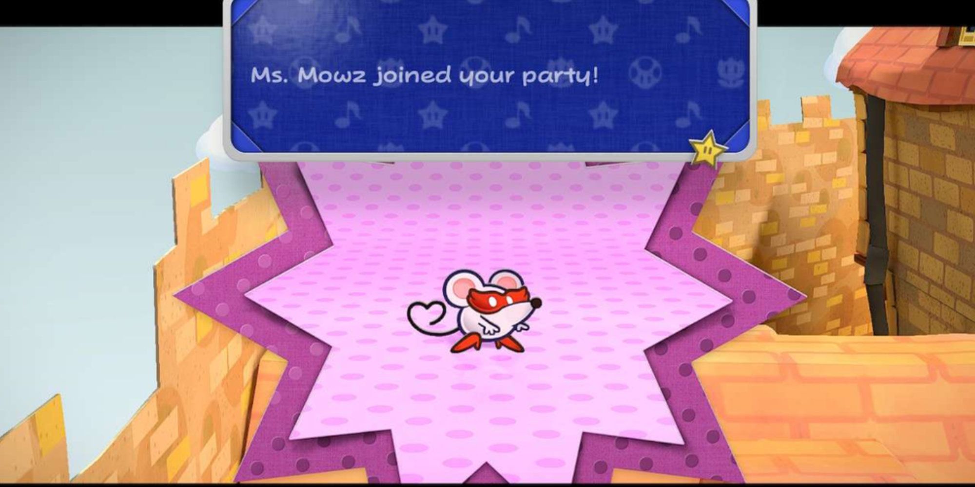 Ms. Mowz joins the party in Paper Mario: The Thousand-Year Door.