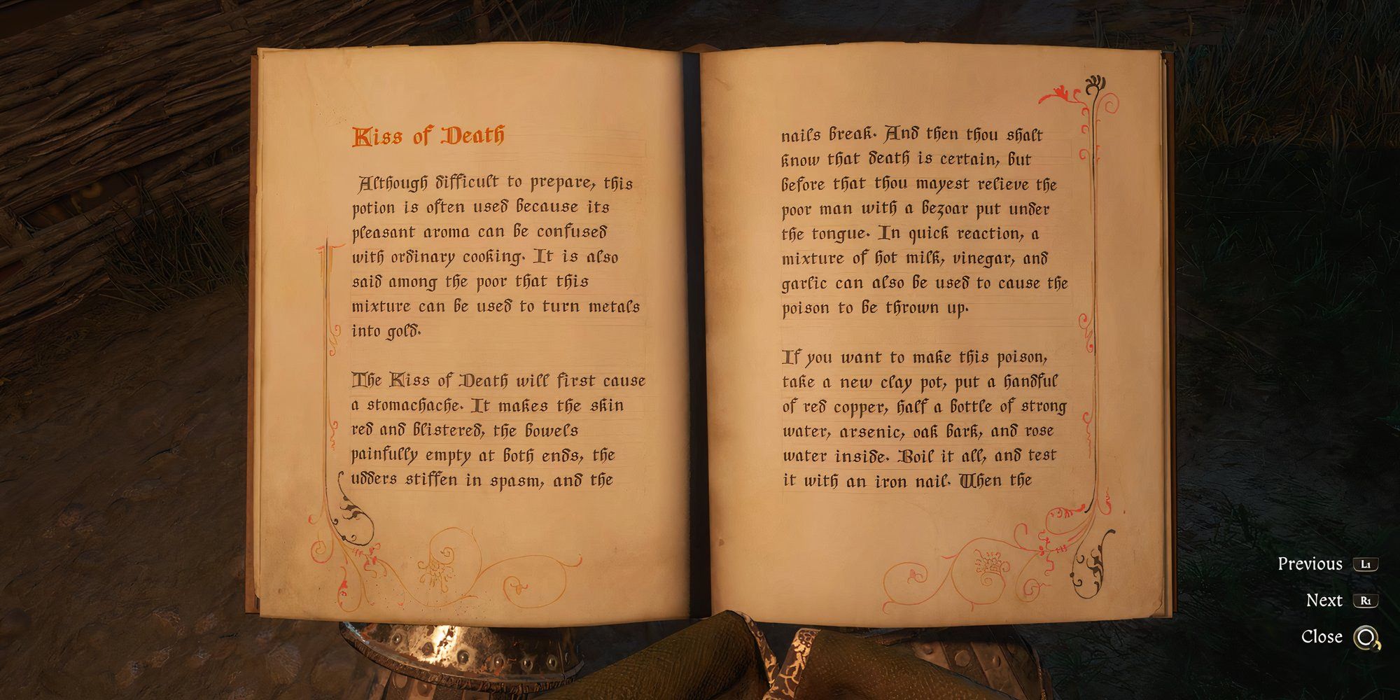 Reading the Book of Poisons Kingdom Come Deliverance 2