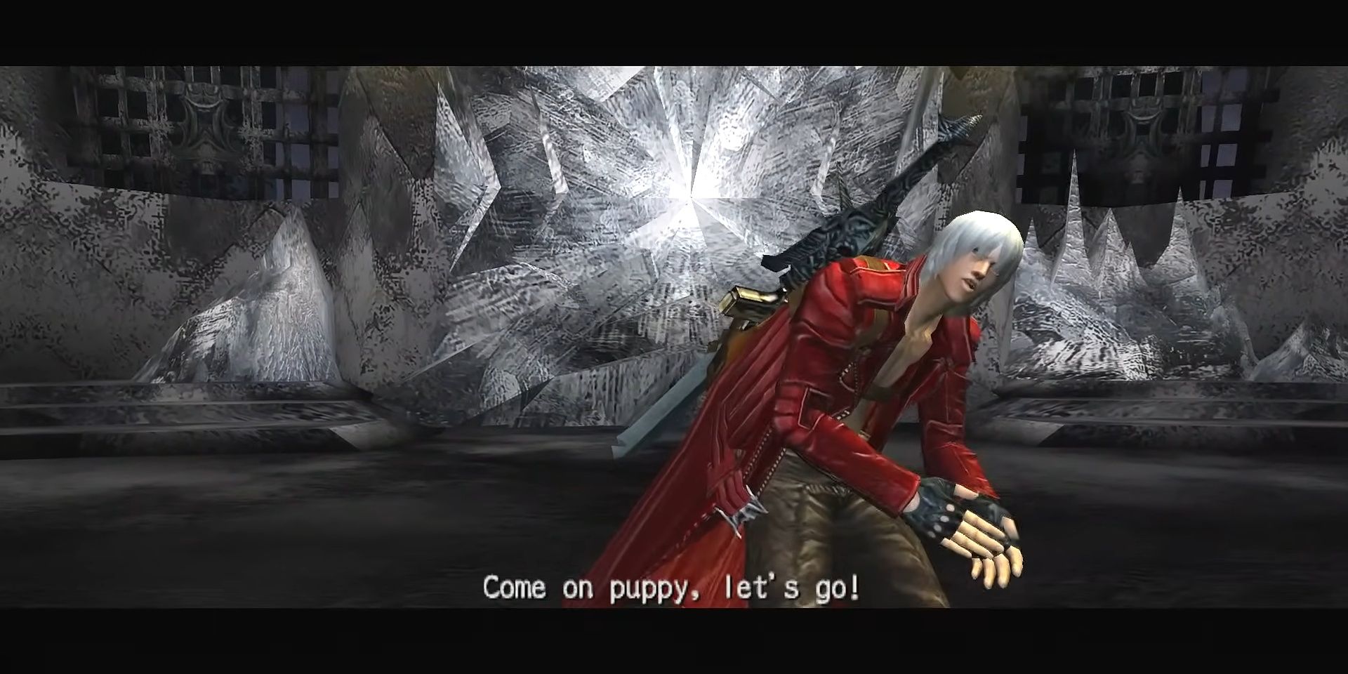 Dante taunts Cerberus in Devil May Cry 3