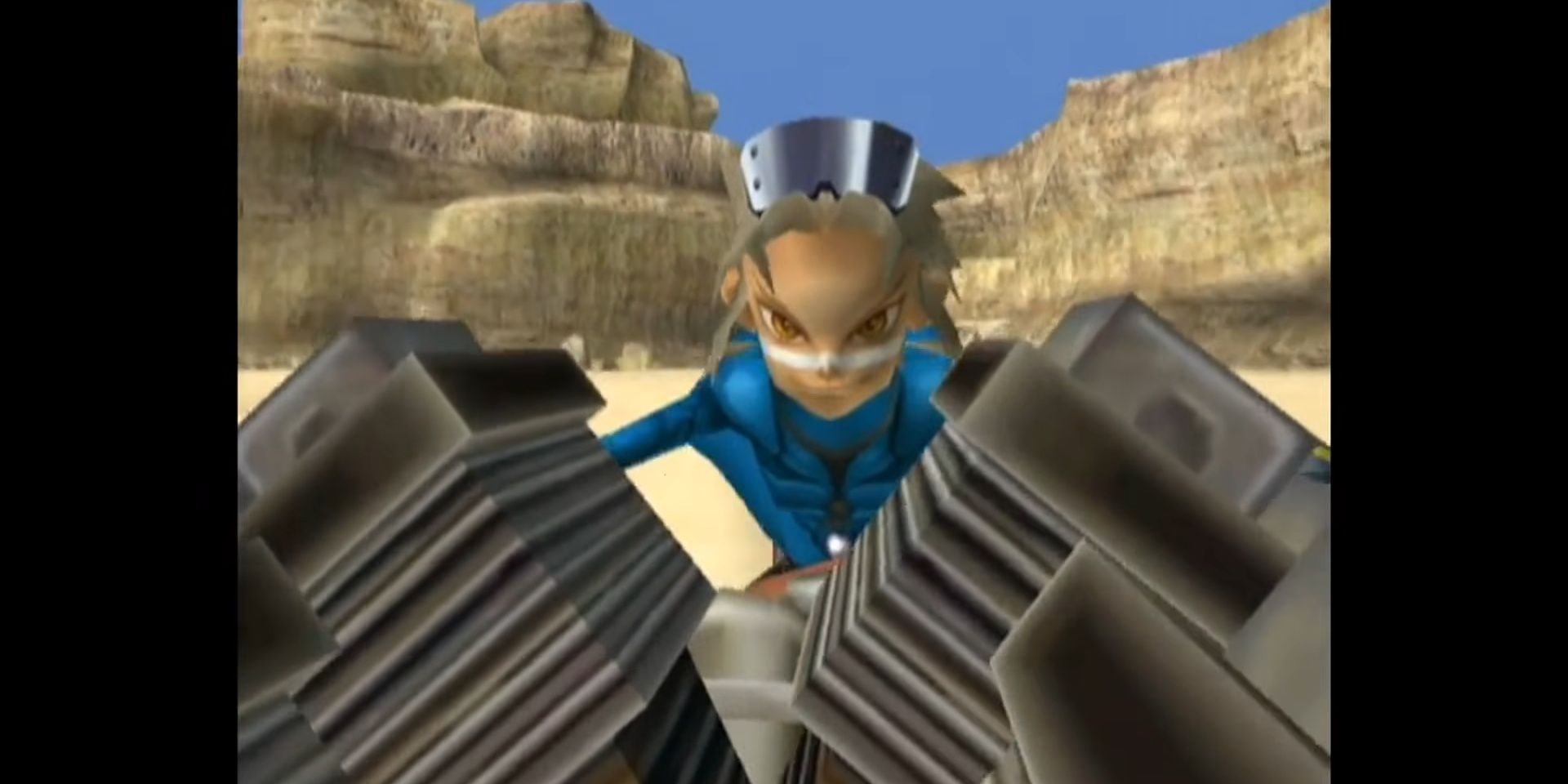 Wes rides off on his motorcycle in Pokemon Colosseum