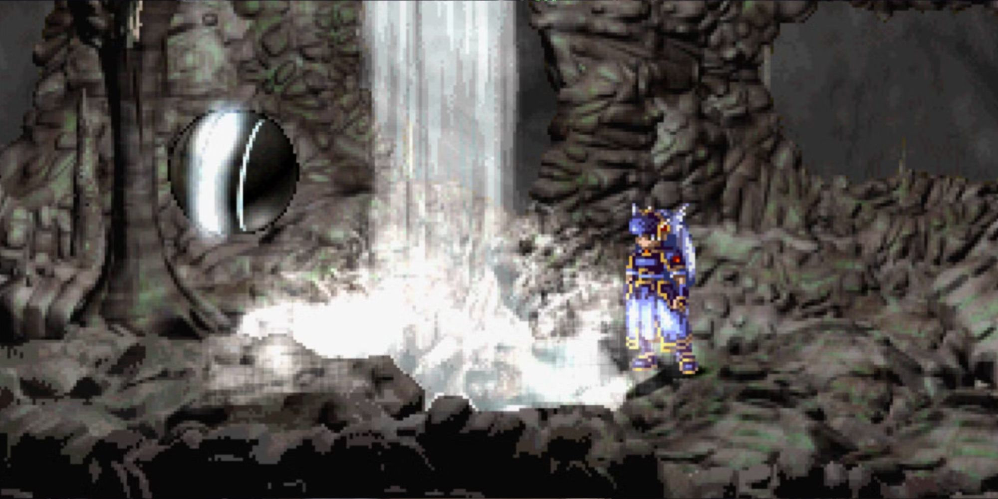 Entering the Cave of Oblivion sidequest dungeon in Valkyrie Profile.