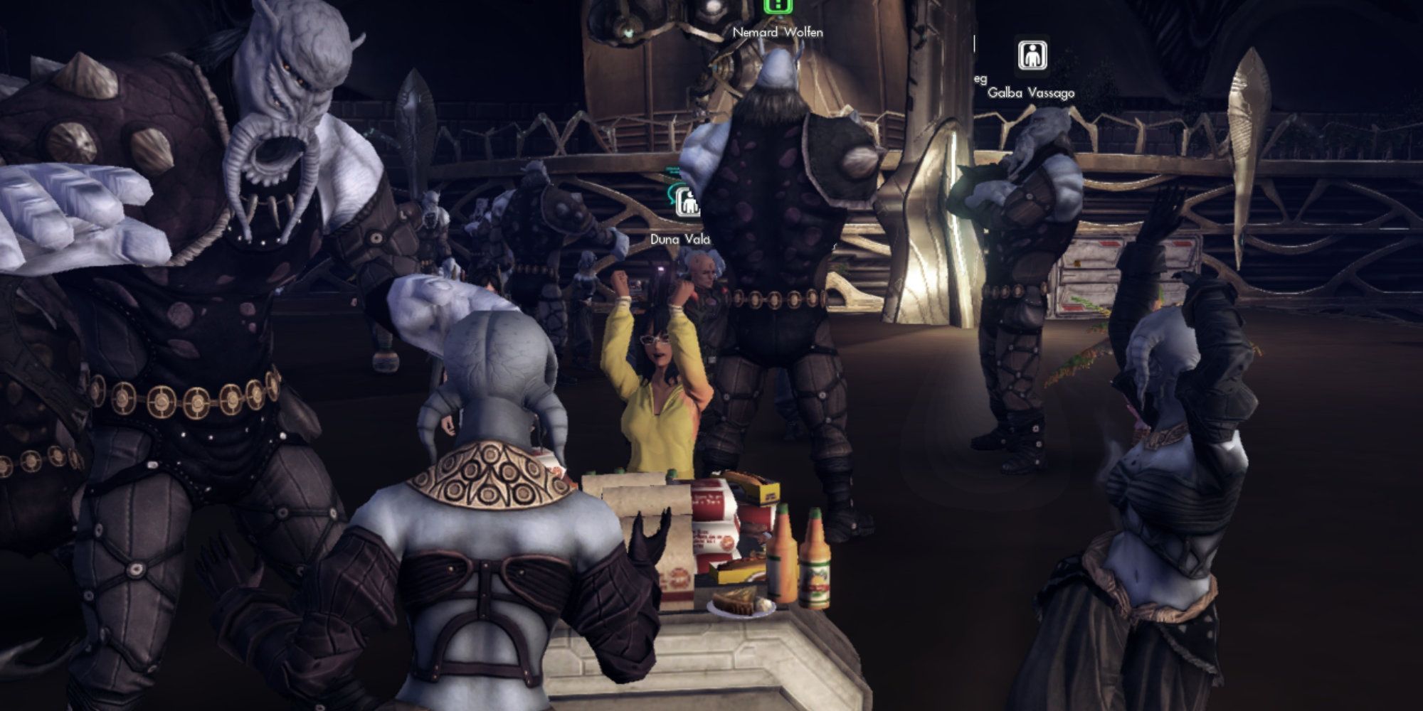 Partying with Nemard Wolfen in Xenoblade Chronicles X.