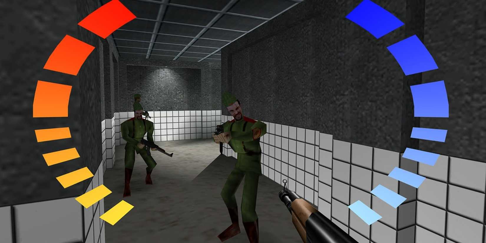 Shooting at soldiers in GoldenEye 007