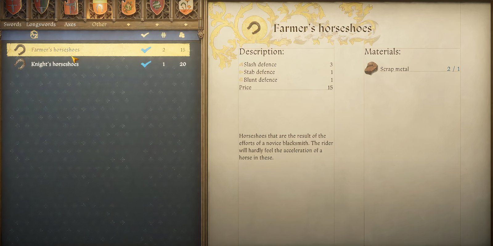 Henry đang giao móng ngựa cho Martha trong Kingdom Come Deliverance 2