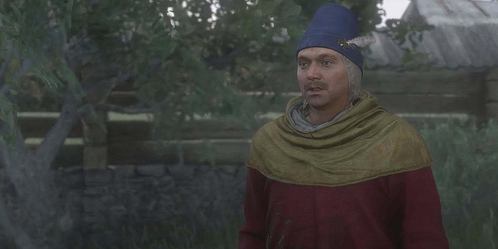 Một người nông dân đang lan truyền tin đồn trong Kingdom Come Deliverance 2