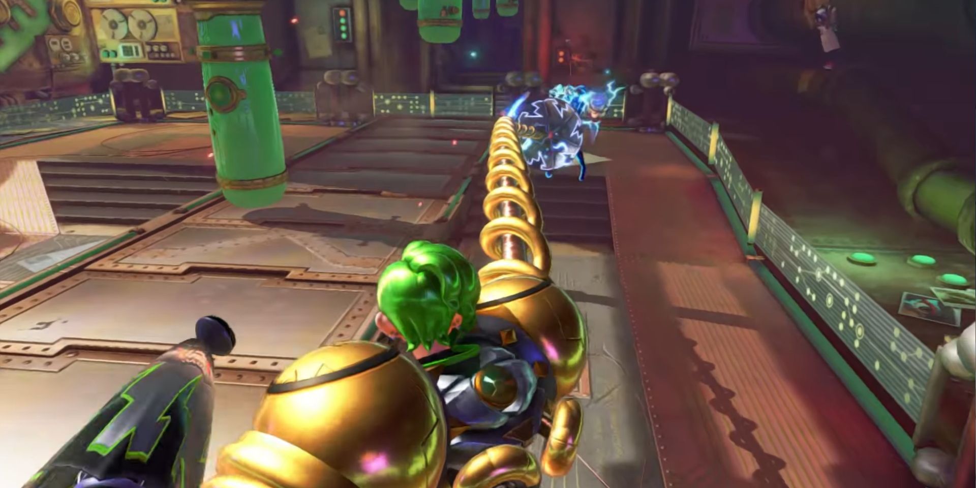 Gameplay of ARMS featuring D.r Coyle.