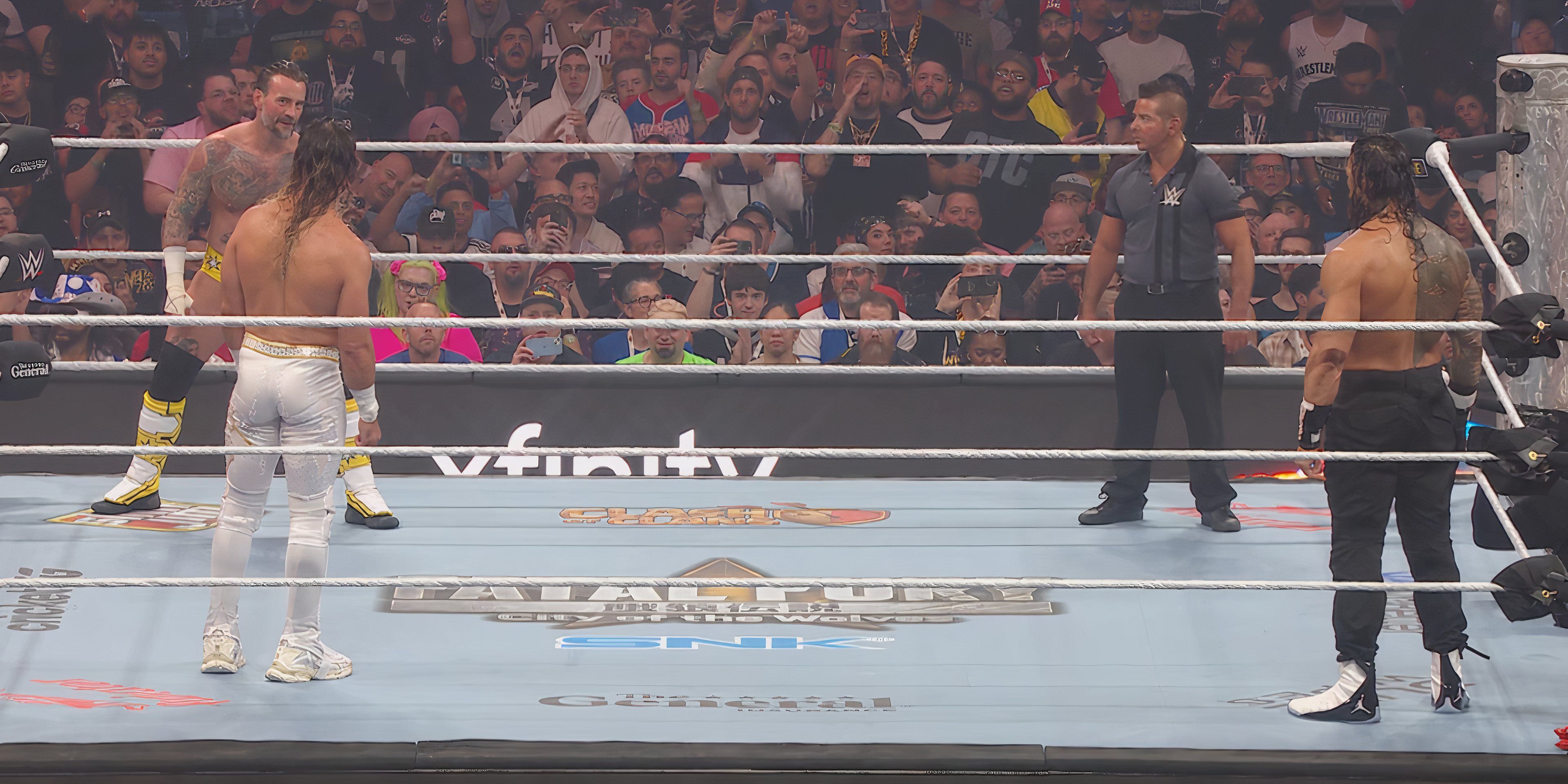 Cm punks vs roman vs seth rollins