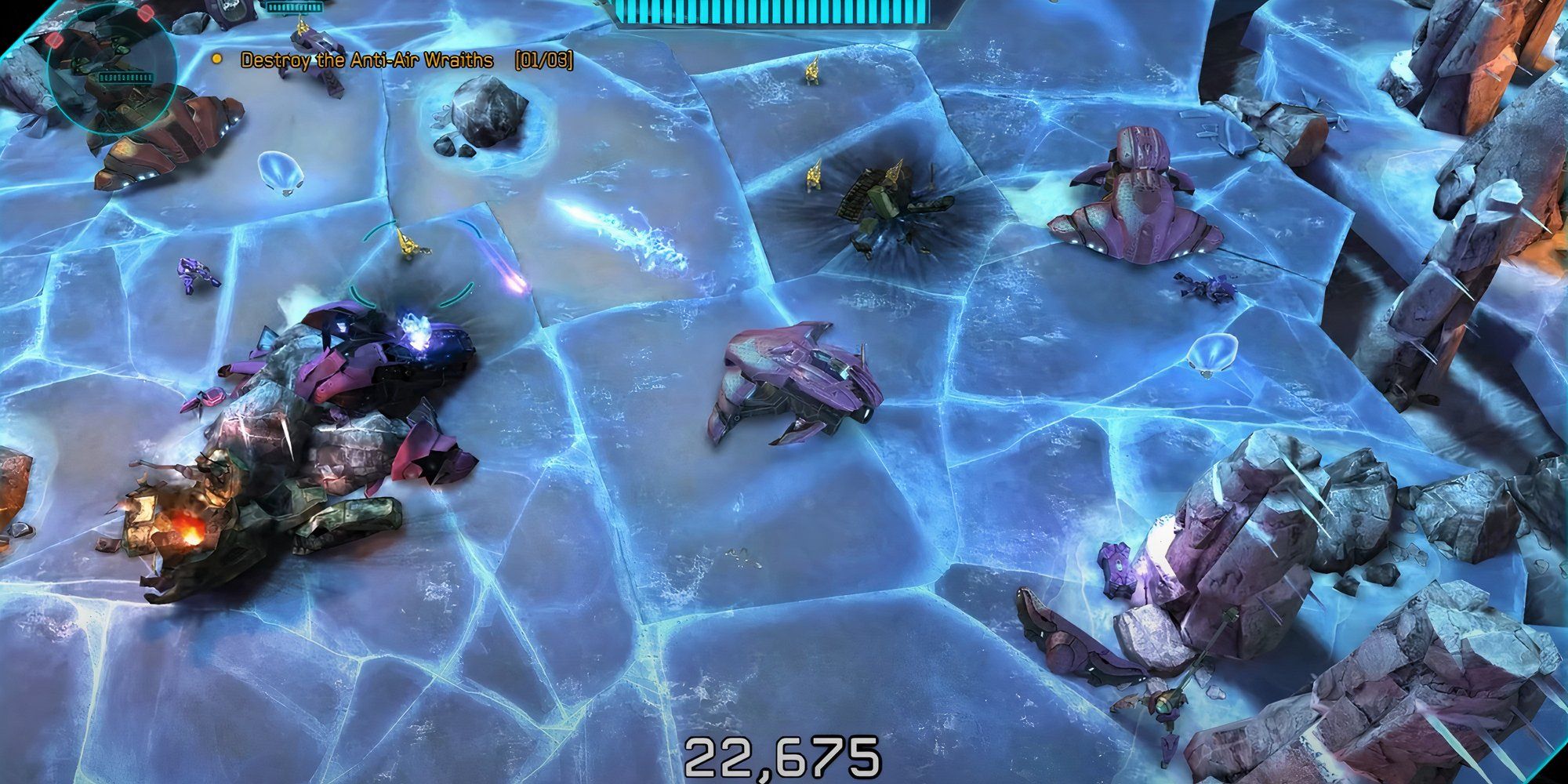 Firing a wraith at a Grunt in Operation Umbra in Halo Spartan Assault