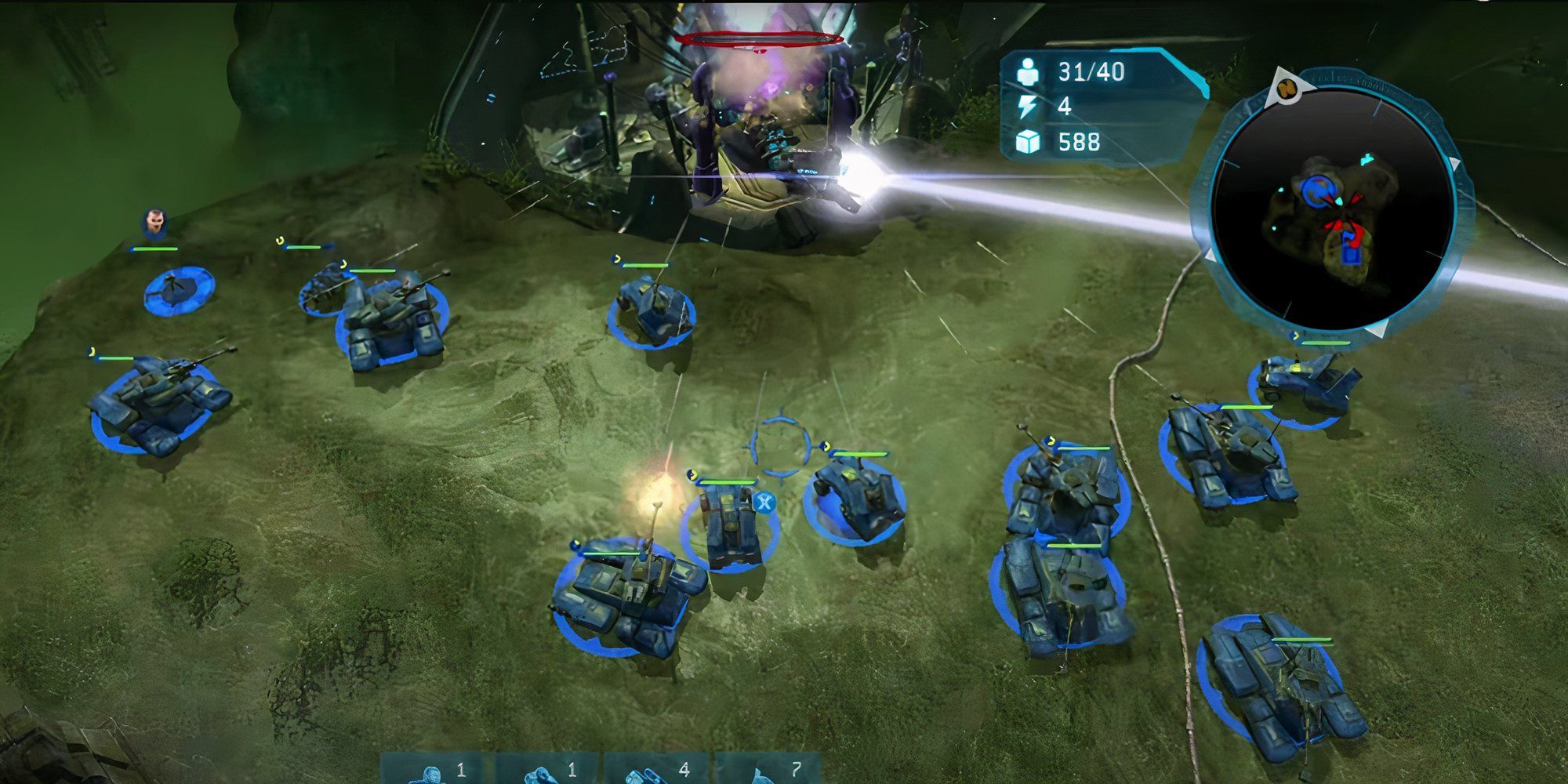 Tanks firing in Halo Wars campaign