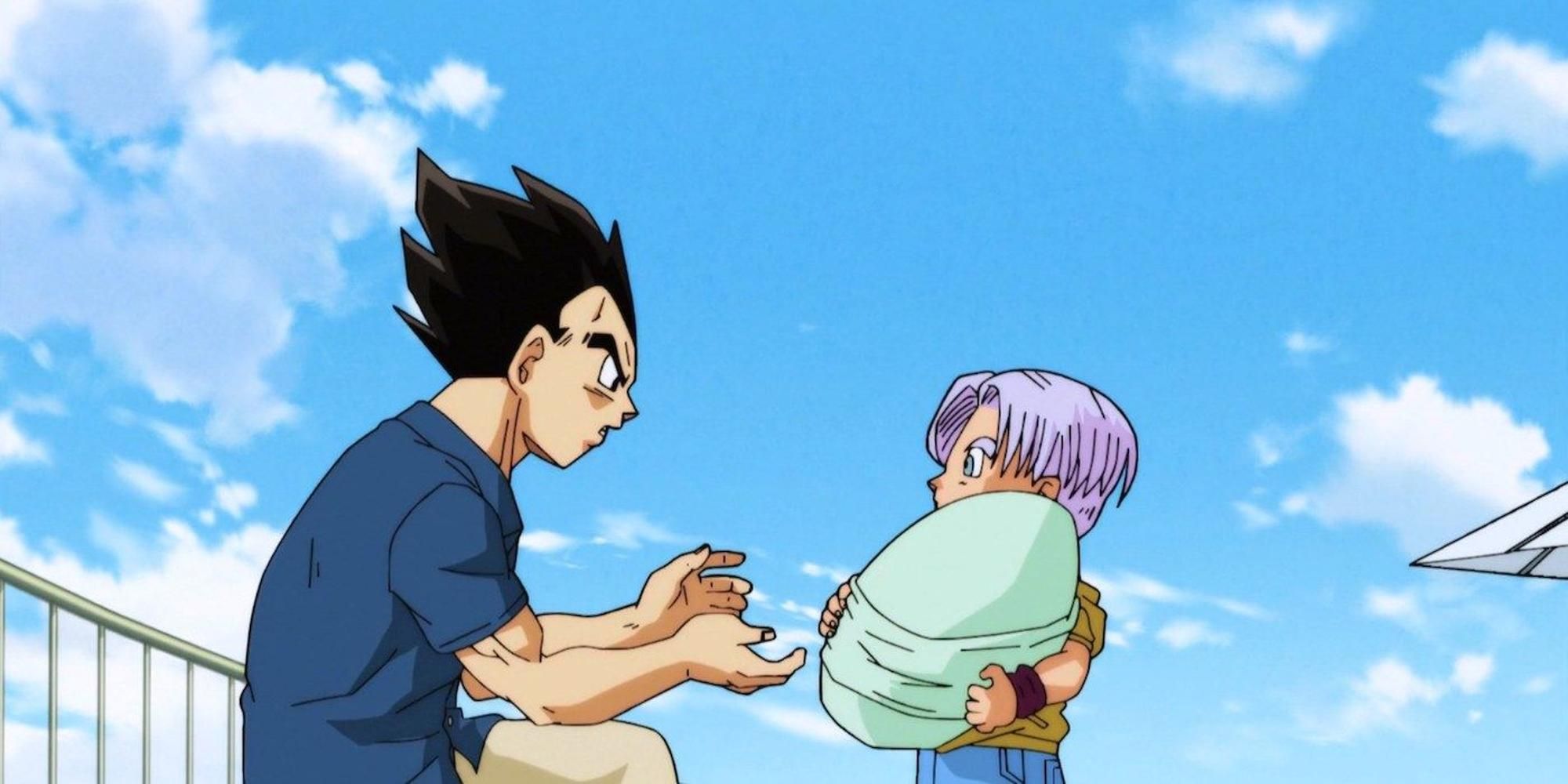 Vegeta picking Bulla from Trunks