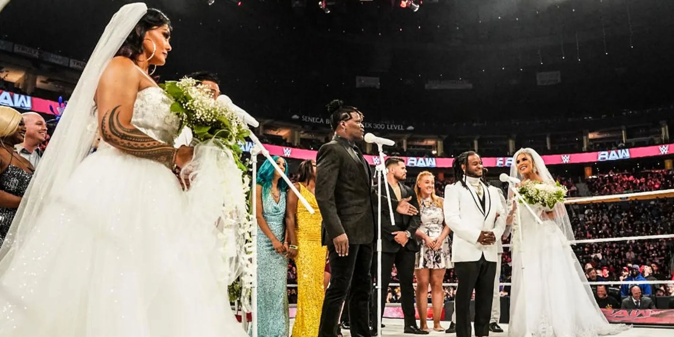 R-Truth, Tamina, Akria Tozawa, Reggie, and Dana Brooke in WWE 24/7 Championship