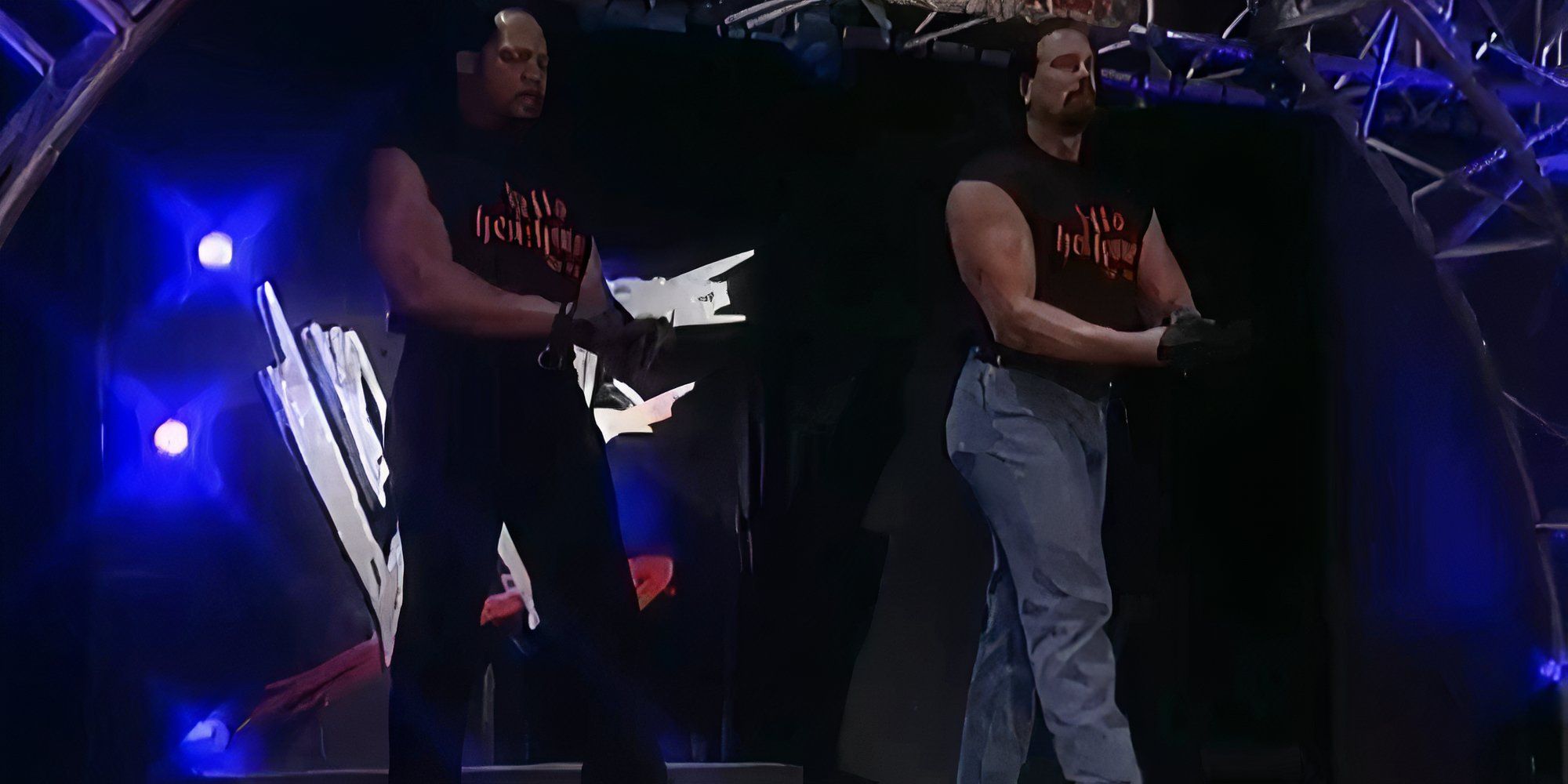 The Acolytes Protection Agency (APA) making their ring entrance.