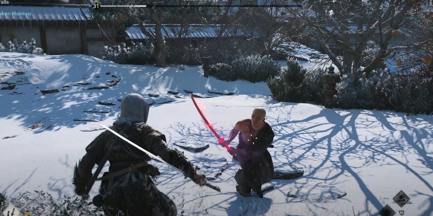 Naoe fights The Wise in Assassins Creed Shadows