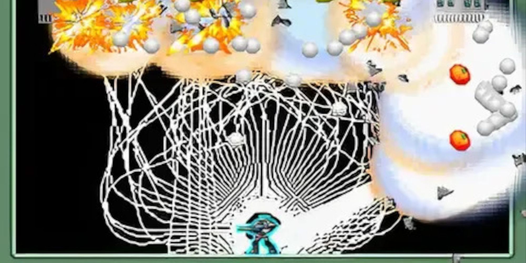The player fires off dozens of missiles in Bangai-O Spirits.