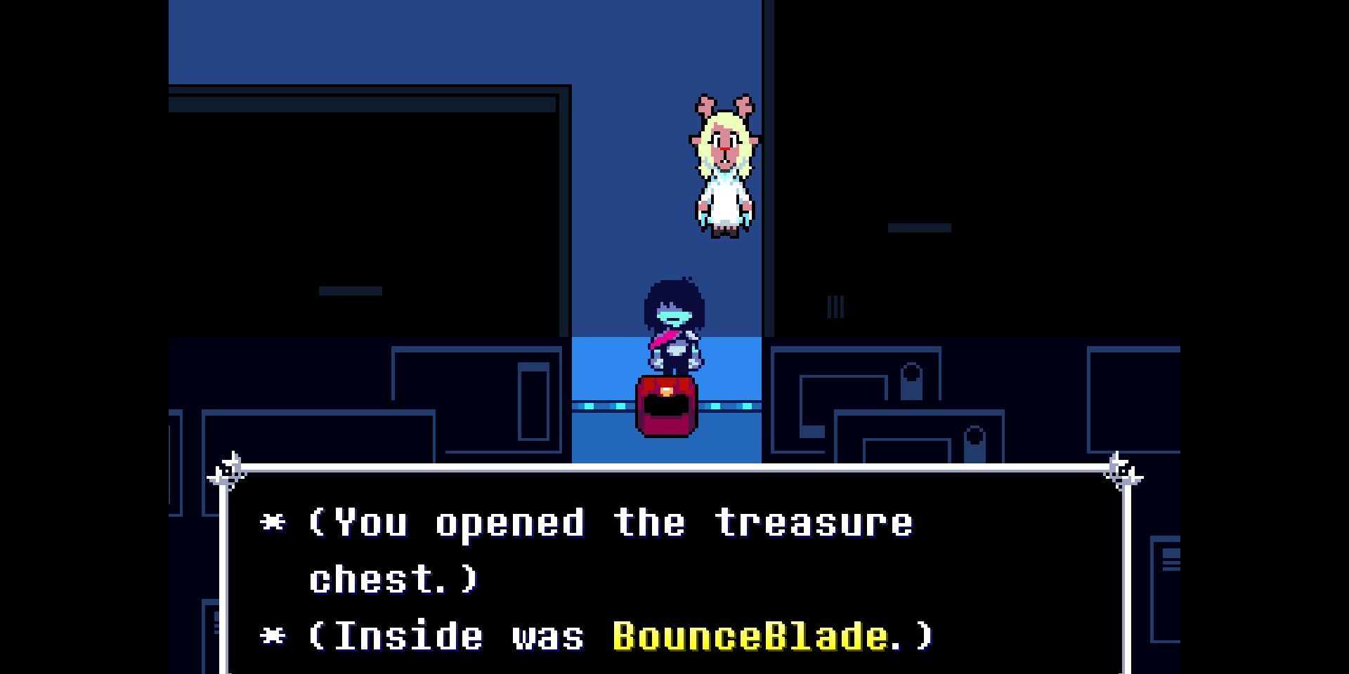 SCreenshot of the Bounce Blade in Deltarune.