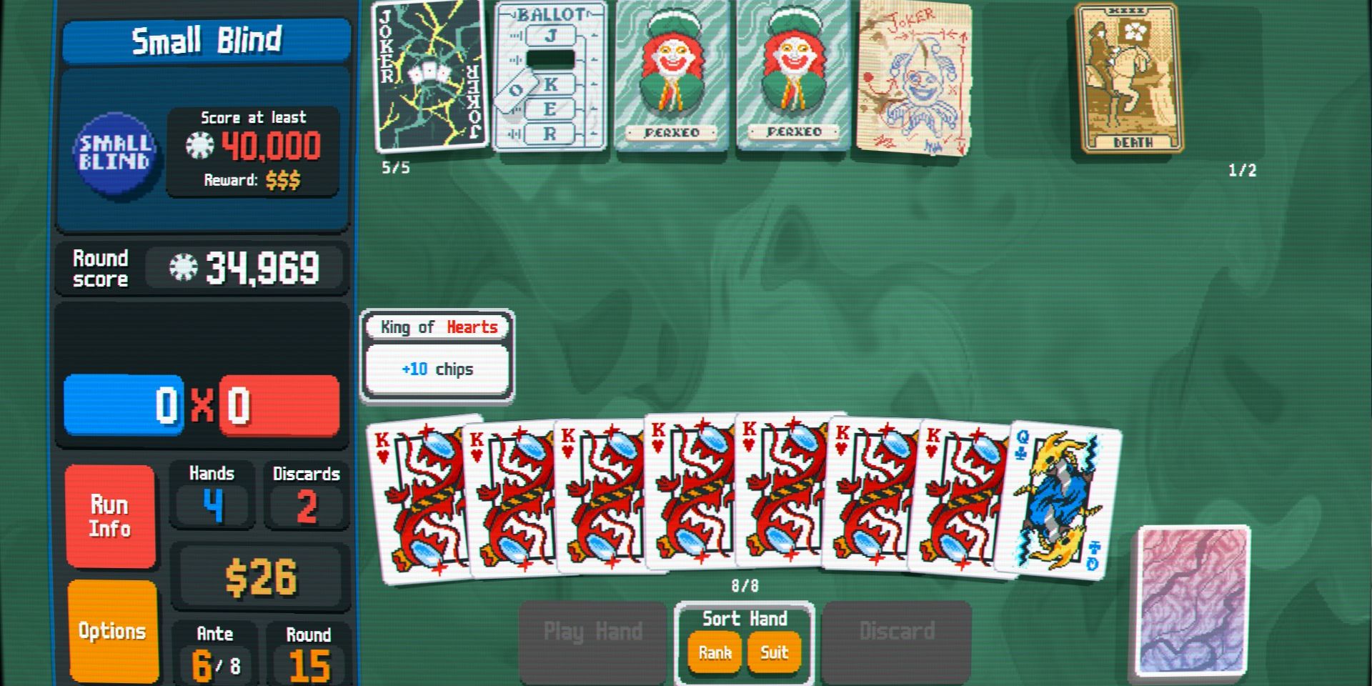 Screenshot of a Double Perkeo Seed in Balatro.